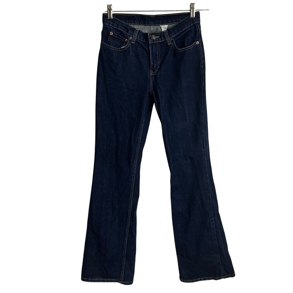 Vintage Jordache Flare Leg Jeans Dark Wash Denim Mid Rise Size 5/6 (27x31)